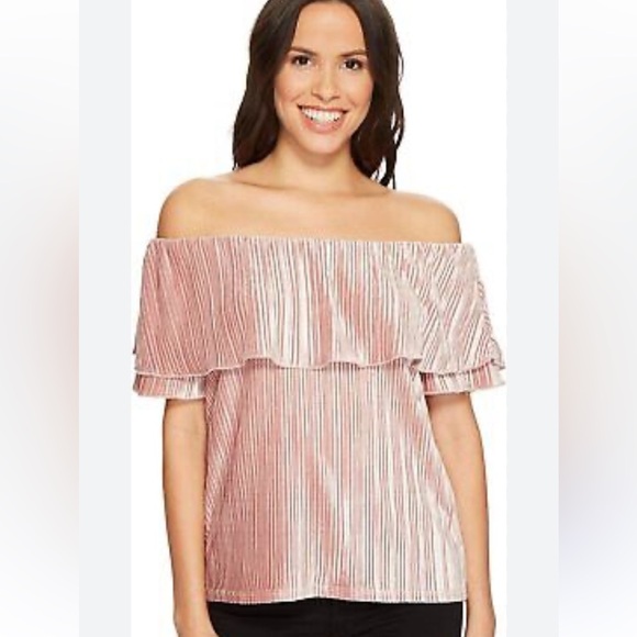 NWT SANCTUARY Women's Size S Velvet Top Nocturne Off The Shoulder - Picture 1 of 10